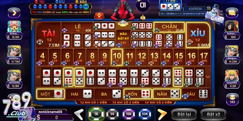Sicbo 789Club nâng cấp từ trò chơi tài xỉu truyền thống